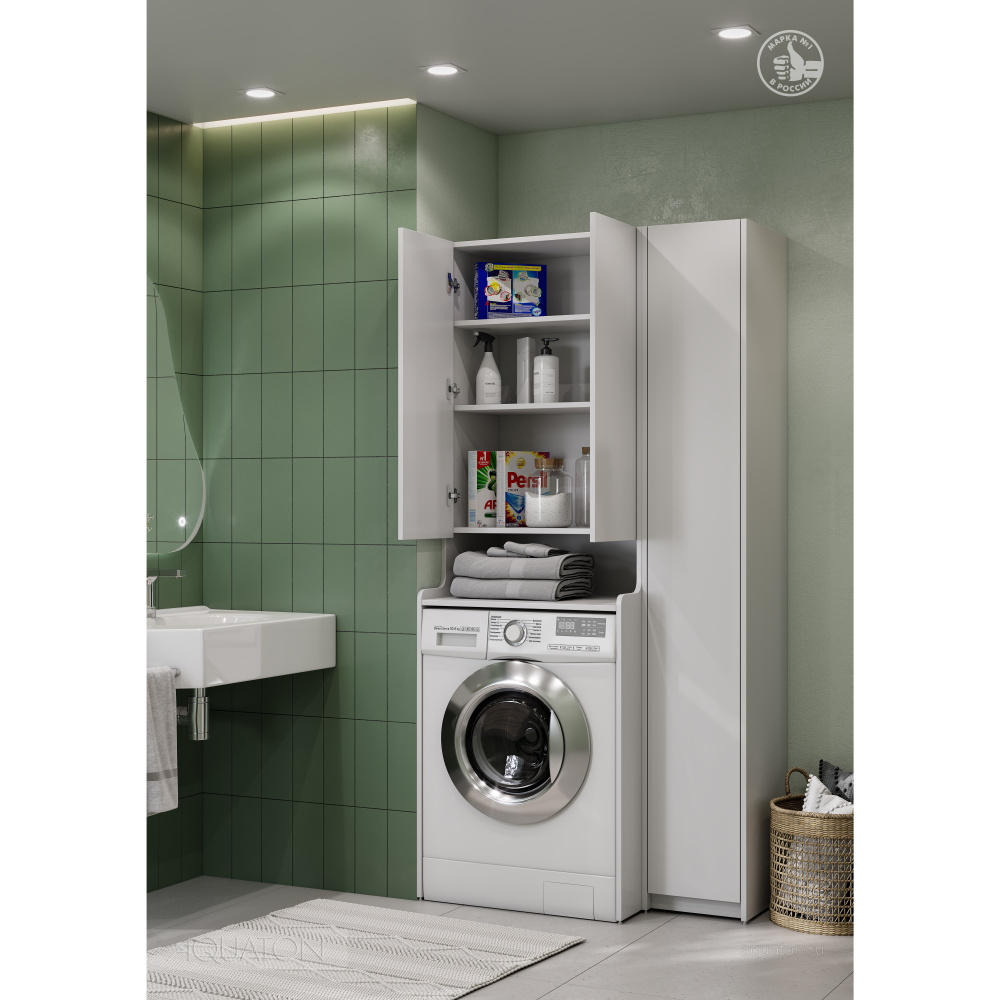 Шкафчик Aquaton Лондри белый, для стиральной машины 1A260503LH010