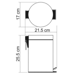 Корзина для мусора WasserKRAFT 633, с педалью, 3 л