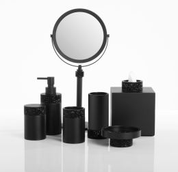 Фото Стакан для зубных щёток Decor Walther Rocks (0933960), черный матовый