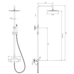 Фото Термостатическая душевая система наружного монтажа OMNIRES Y Y1244SUGL (золото)