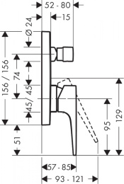 Смеситель для ванны и душа Hansgrohe Metropol (32546140) шлифованная бронза