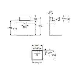 Раковина встраиваемая 50 см Roca Diverta (32711S000) белый
