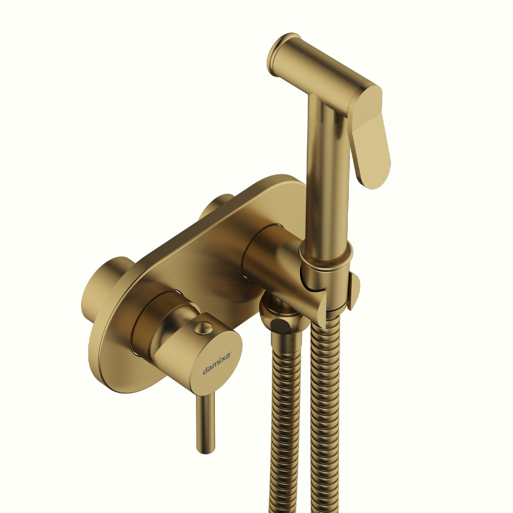 RedBlu by Damixa 214000000 Option, смеситель монтируемый в стену, с гиг.душем, бронза