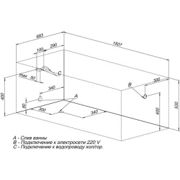 Акриловая ванна 150x70 Aquanet (00208672), прямоугольная