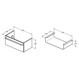 Подстолье для раковины R4303FC Ideal Standard Tonic II (Светло-коричневый глянцевый)