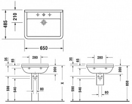 Раковина 65 см Duravit Starck 3 0300650000, белый