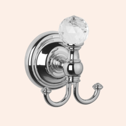 Крючки для халатов TW Crystal 016, крючок для полотенца, цвет держателя: хром с кристаллом (swarovski)