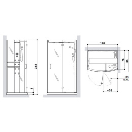 Душевая кабина 120x85x222 Jacuzzi (9447-982A)