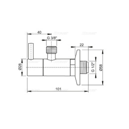 Фото Вентиль угловой с фильтром 1\2х3\8, ARV001