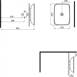 Раковина Bien Harmony HRLG05401FD0W3000 54 x 45 x 11 см прямоугольная, белый