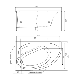 Фото Акриловая ванна 150x95 Timo (IVA1595L)