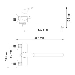 Смеситель WasserKRAFT Lippe 4502L для ванны