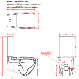 Унитаз моноблок ArtCeram HI-LINE (HIV003 03 00) черный