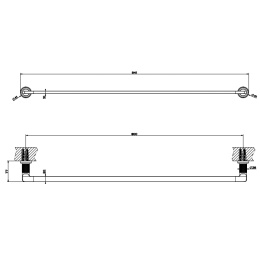 Фото Полотенцедержатель Gessi INCISO 58505#727 91 см, цвет: brushed brass pvd 