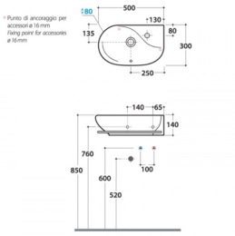 Раковина Globo Lavabi d'arredamento (MI012.BI) белый