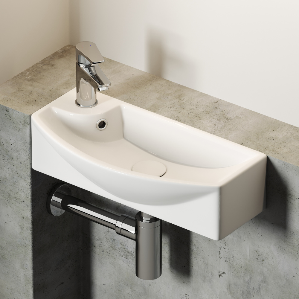Подвесная раковина Ceramicanova Element CN6038R прямоугольная 45,5 см. правая