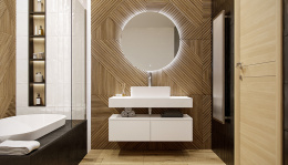 Velvex UNIQUE UNIT tpUNI.50.H27.Y-215 Тумба подвесная выс. 27, выдв. ящик, бежевый шёлк