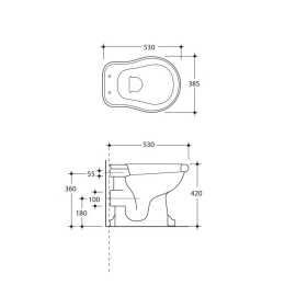 Kerasan Retro 101104 Унитаз напольный приставной