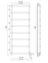 Фото Полотенцесушитель электрический Margaroli Sole (Соле) 542-8 BOX 5424708OBNB