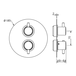 Фото Термостат для ванны Cisal Less New LN01820040, черный