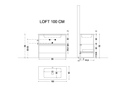 Фото Armadi Art Loft 894-100-A Ящик под консоль LOFT 100 Антрацит, 1 полка
