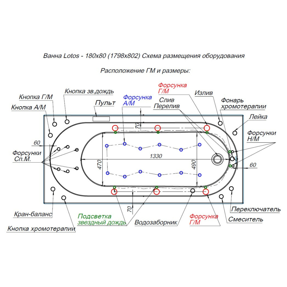 Акриловая ванна 180x80 Aquanet Lotos (00332845) Белый
