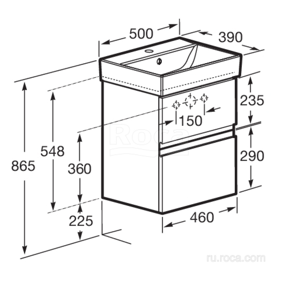 Фото Тумба под раковину Roca Oleta (A857638806) белый глянцевый