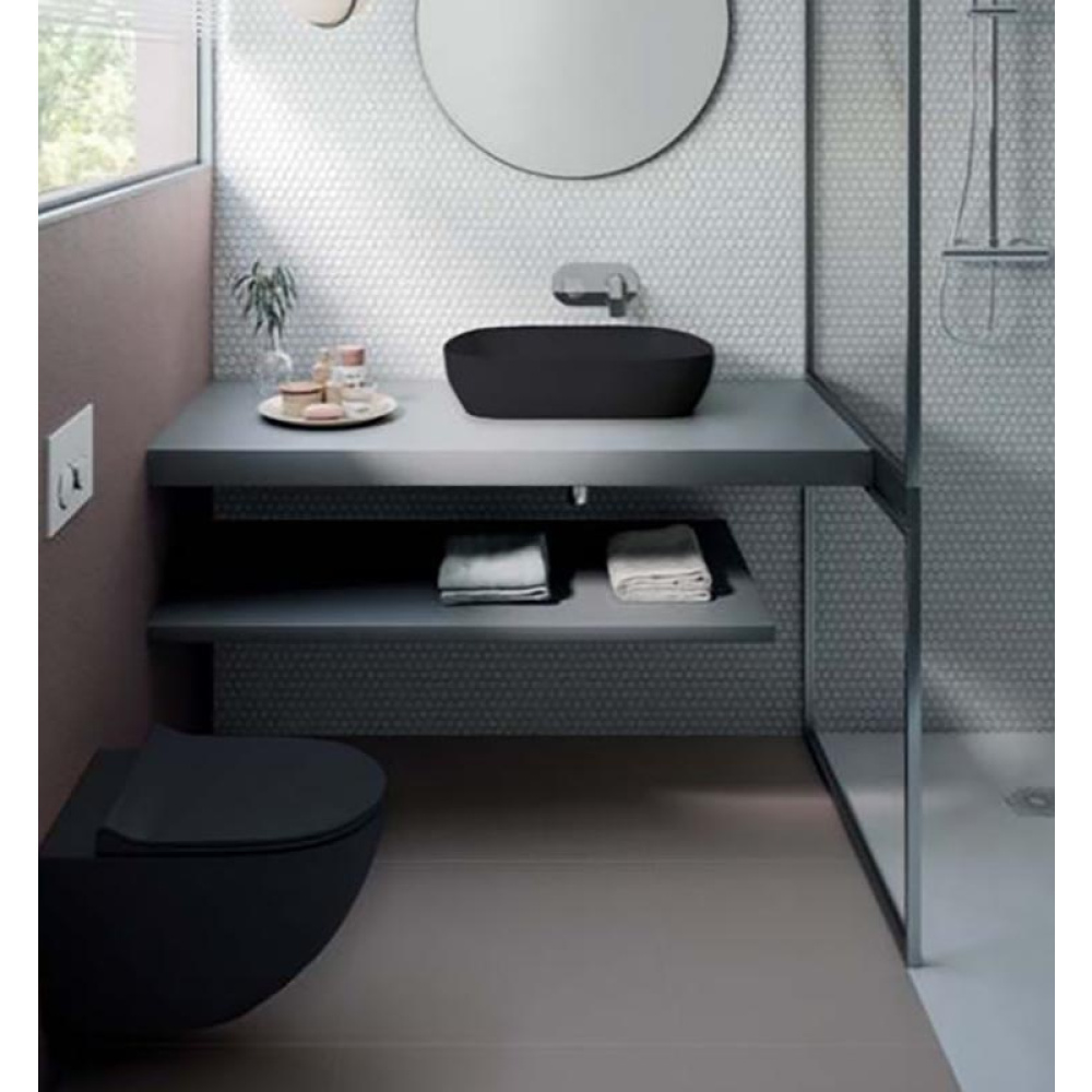 Подвесной унитаз Vitra Sento (7748B083-0101/120-083-009) черный, матовый