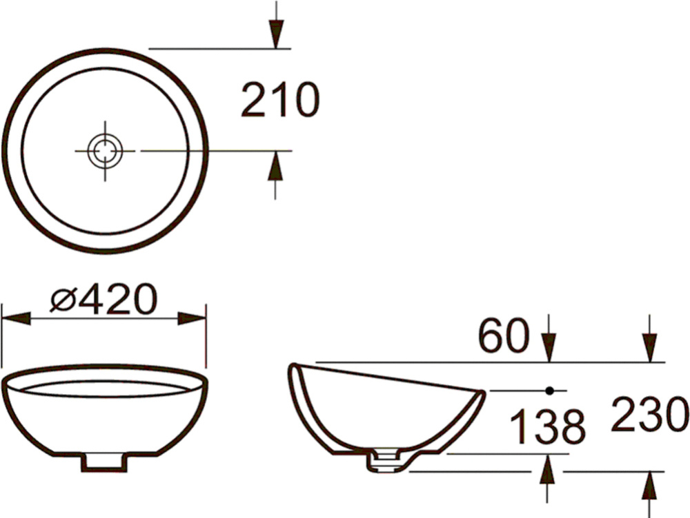 Раковина накладная Roca Bol (327876000) белый