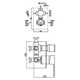 Фото Смеситель для ванны Webert Pegaso PE880601010, золото