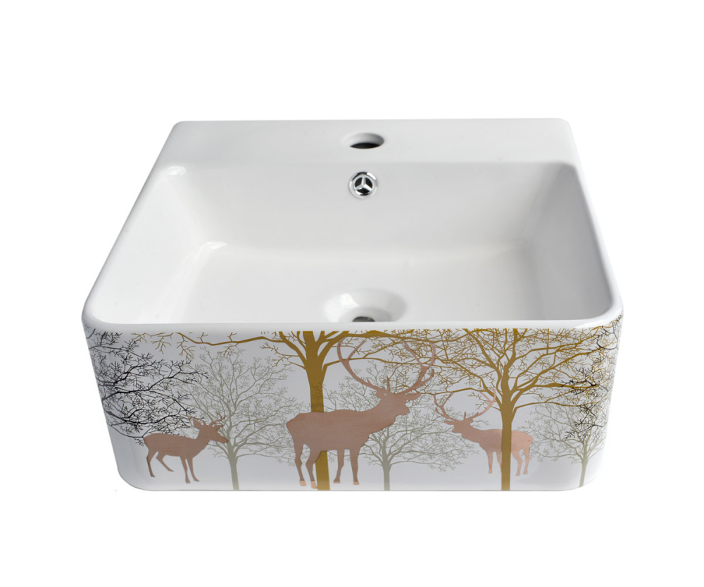 Накладная раковина 40 см Bronze de Luxe Golden Deer (1060GD) золото
