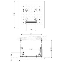 Потолочный душ Gessi Private Welness Minimali (32927#238) хром