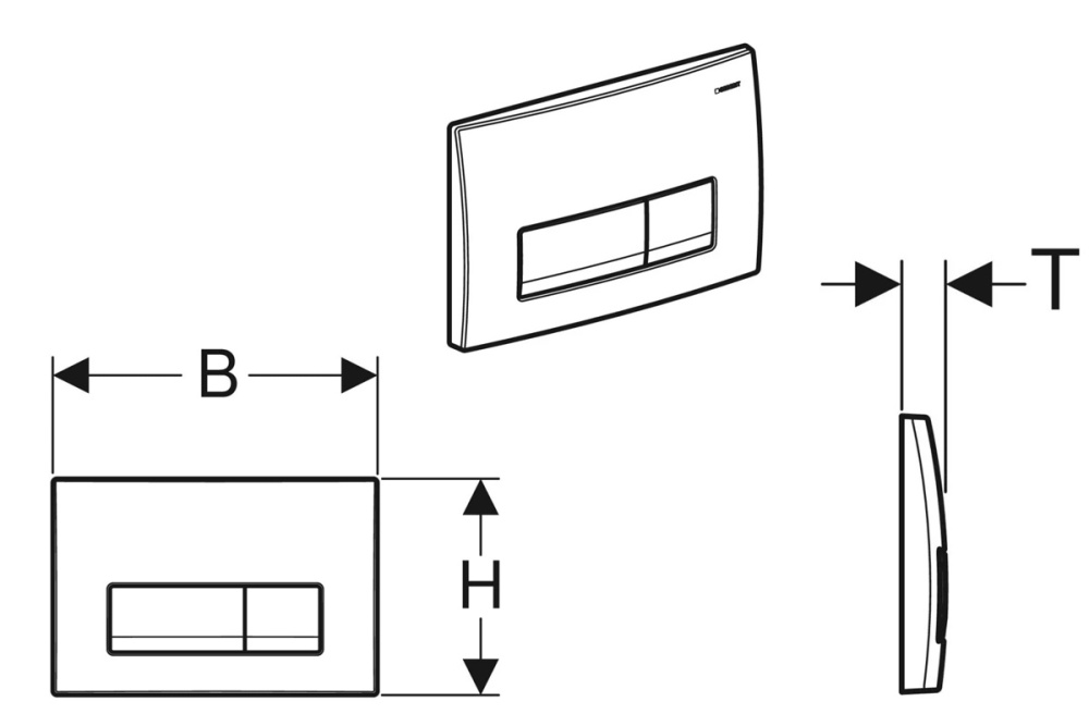 Смывная клавиша Geberit Delta50 115.119.DW.1 для двойного смыва: Черный RAL 9005