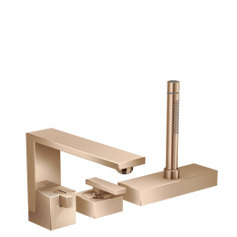 Фото Axor Edge 46431300 Смеситель на борт ванны, на 3 отв., с ручн.душем, излив 210мм,  алмазн. огранка, 