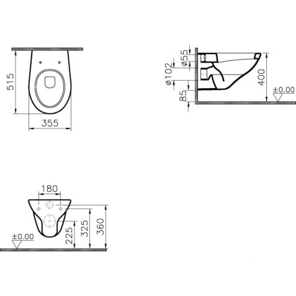 Инсталляция Grohe с унитазом Vitra Arkitekt 6107B003-0075, сиденье микролифт Vitra Arkitekt (3872100