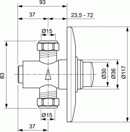 Нажимной встраиваемый кран для душа Ideal Standard ALPHA A1332AA