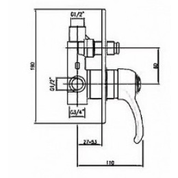 Смеситель для душа Fiore Imperiale 83ZZ5134, хром-золото