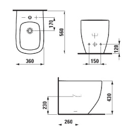 Фото Биде Laufen Palomba 8.3280.1.000.304.1 напольное