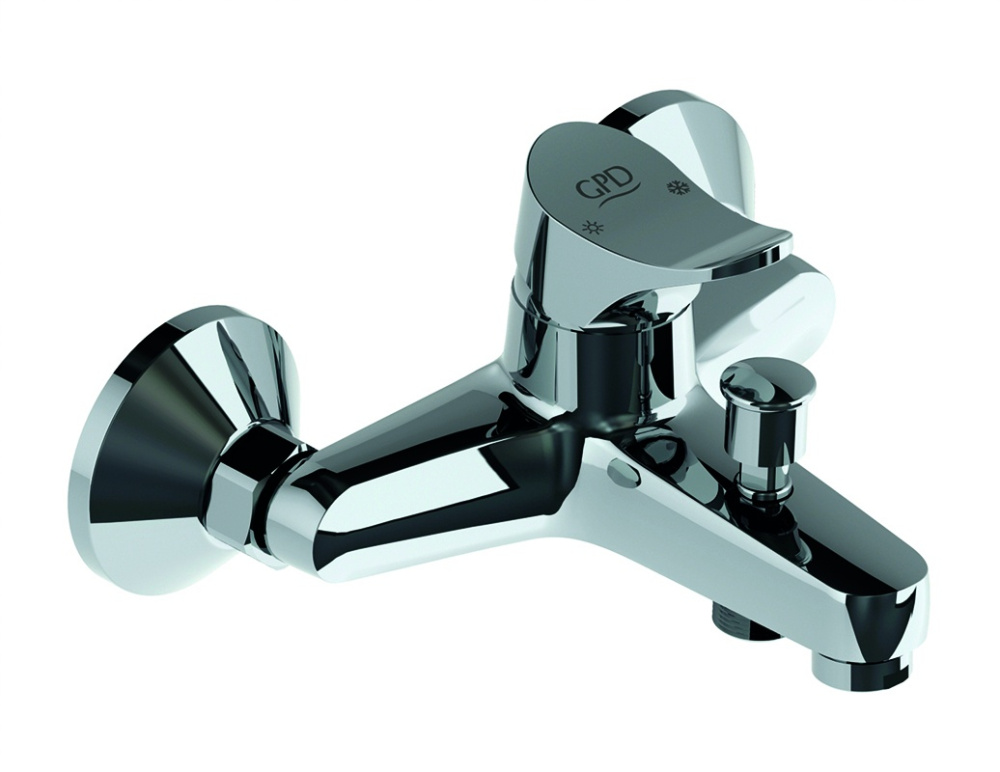 Фото Смеситель GPD Florus MBB170, для ванны и душа, хром