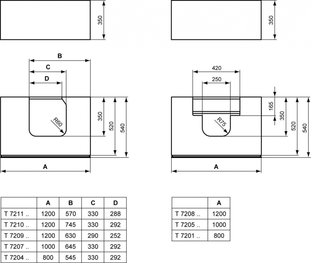 Фото Тумба для раковины T7201DJ Ideal Standard Simply U