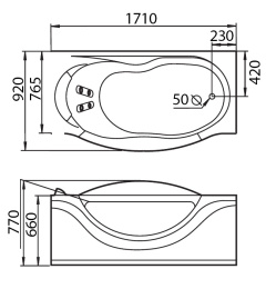 Фото Акриловая ванна 171x92 Gemy (G9072 O R), прямоугольная