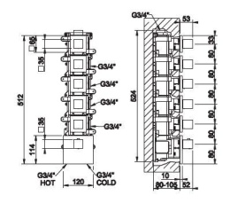 Фото Внешняя часть термостатического смесителя Gessi Eleganza (46210#031) хром
