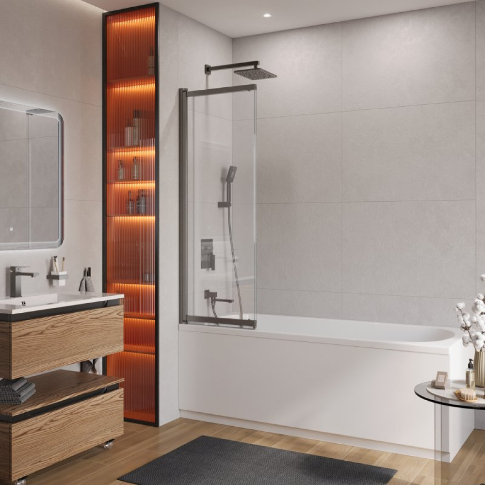 Шторка для ванны Cezares Slider SLIDER-VF-11-100/150-P-Cr, стекло матовое