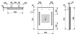 Зеркало Laufen Pro New 4472269961441, 600х850 мм