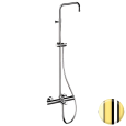 Душевая система термостатическая с изливом Remer Elegance EQ34ASSDGP, золото глянцевое PVD