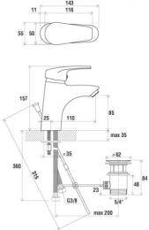 Фото Смеситель для умывальника Ravak NEO (X070023), хром