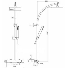 Фото Teka Pacific 772380200 Душевая система с термостатом