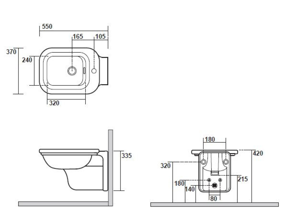 Фото Kerasan Waldorf 4125K1+811393 Биде подвесное