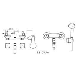 Смеситель Ideal Standard Euroflow New B8108AA для ванны/душа