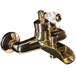 Фото Смеситель для ванны Boheme Vogue Crystal (213-CRST) золото